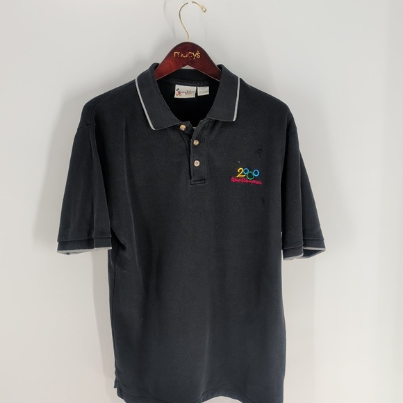 Other - Vintage Walt Disney World 2000 Y2K Classic Pullover Polo Shirt Black Size L‎